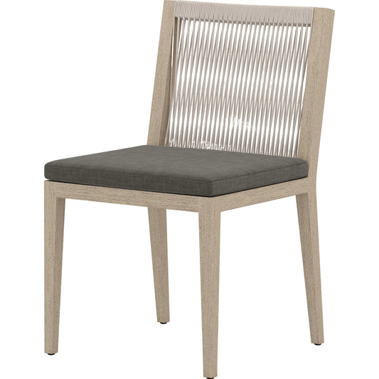 Sherwood Outdoor Dining Chair, Washed Brown by Four Hands in washed brown. Made from 100% olefin, solid fsc®-certified teak, 100% polypropylene in a cottage & farmhouse style.