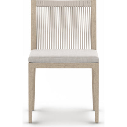Sherwood Outdoor Dining Chair, Washed Brown by Four Hands in washed brown. Made from 100% olefin, solid fsc®-certified teak, 100% polypropylene in a cottage & farmhouse style.