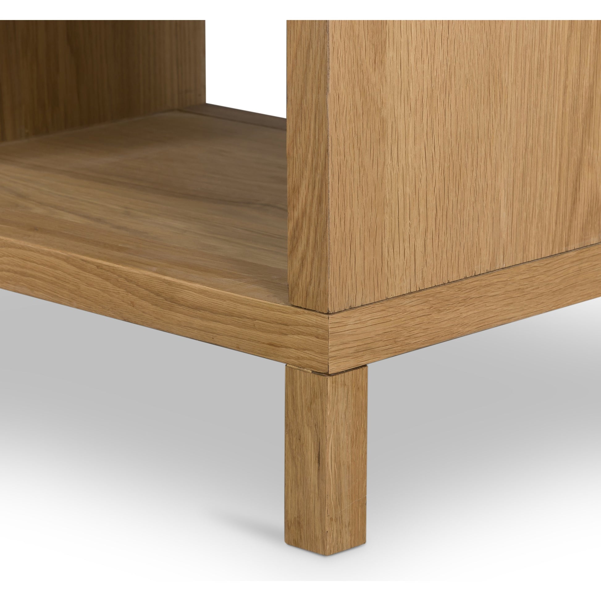 Allegra Nightstand by Four Hands in honey oak veneer, light natural cane, honey oak and honey oak. Made from oak veneer, cane, solid oak in a rustic style.