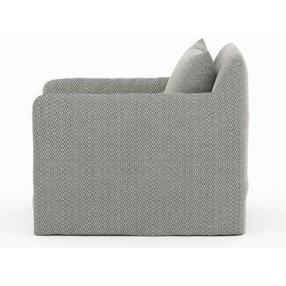 Dade Outdoor Swivel Chair by Four Hands. Made from 100% olefin, aluminum in a modern style.