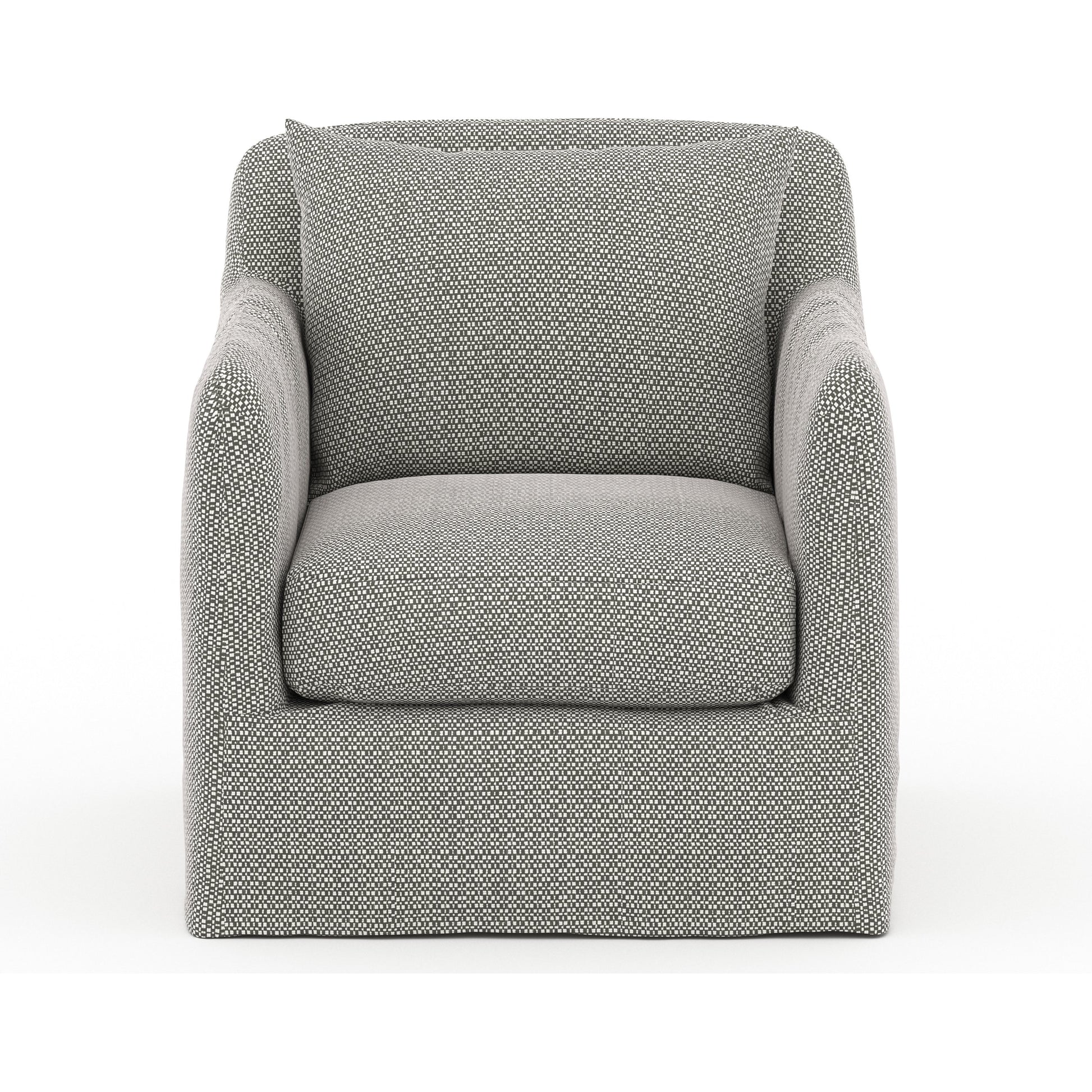 Dade Outdoor Swivel Chair by Four Hands. Made from 100% olefin, aluminum in a modern style.
