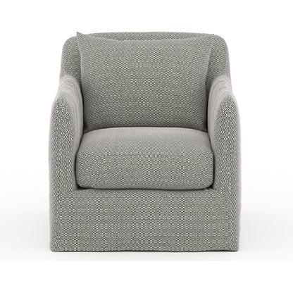 Dade Outdoor Swivel Chair by Four Hands. Made from 100% olefin, aluminum in a modern style.