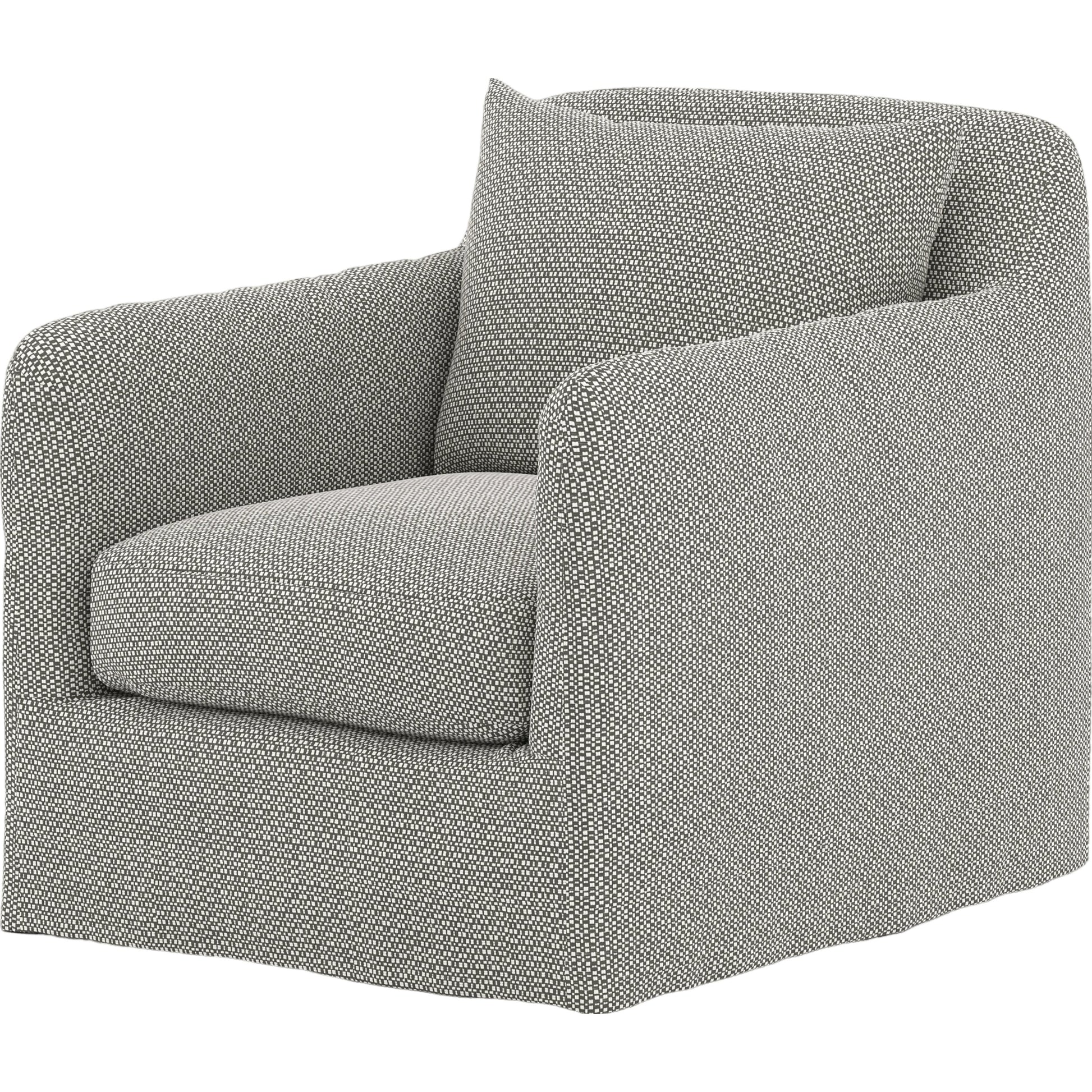 Dade Outdoor Swivel Chair by Four Hands. Made from 100% olefin, aluminum in a modern style.