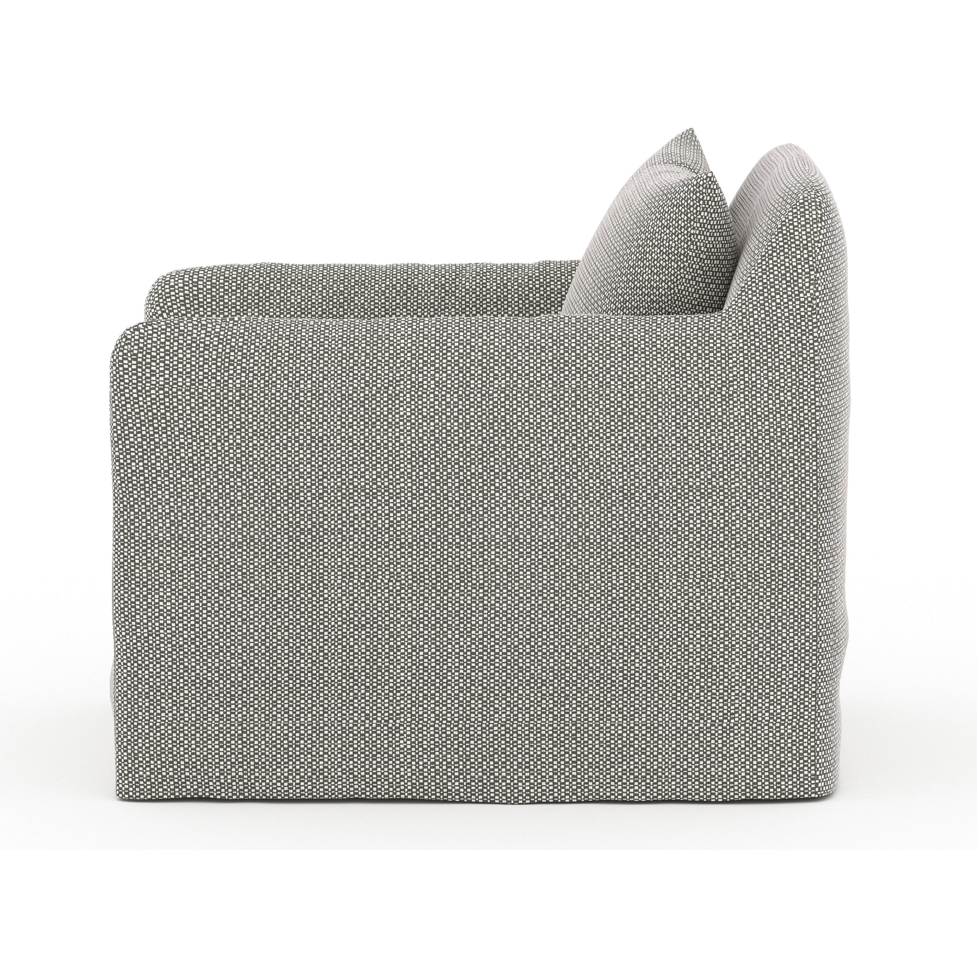 Dade Outdoor Swivel Chair by Four Hands. Made from 100% olefin, aluminum in a modern style.