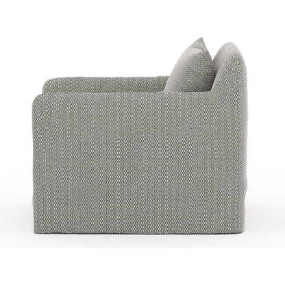 Dade Outdoor Swivel Chair by Four Hands. Made from 100% olefin, aluminum in a modern style.