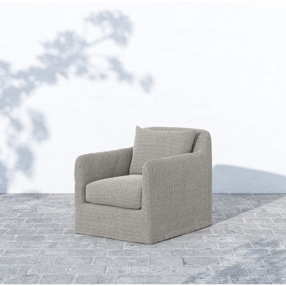Dade Outdoor Swivel Chair by Four Hands. Made from 100% olefin, aluminum in a modern style.