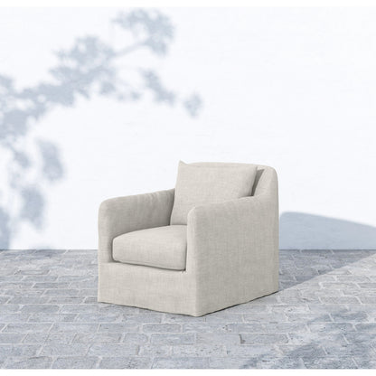 Dade Outdoor Swivel Chair by Four Hands. Made from 100% olefin, aluminum in a modern style.