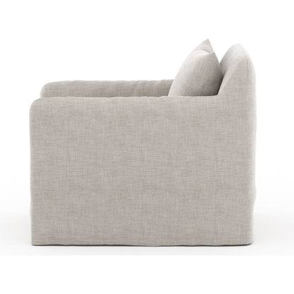 Dade Outdoor Swivel Chair by Four Hands. Made from 100% olefin, aluminum in a modern style.