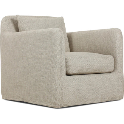 Dade Outdoor Swivel Chair by Four Hands. Made from 100% olefin, aluminum in a modern style.