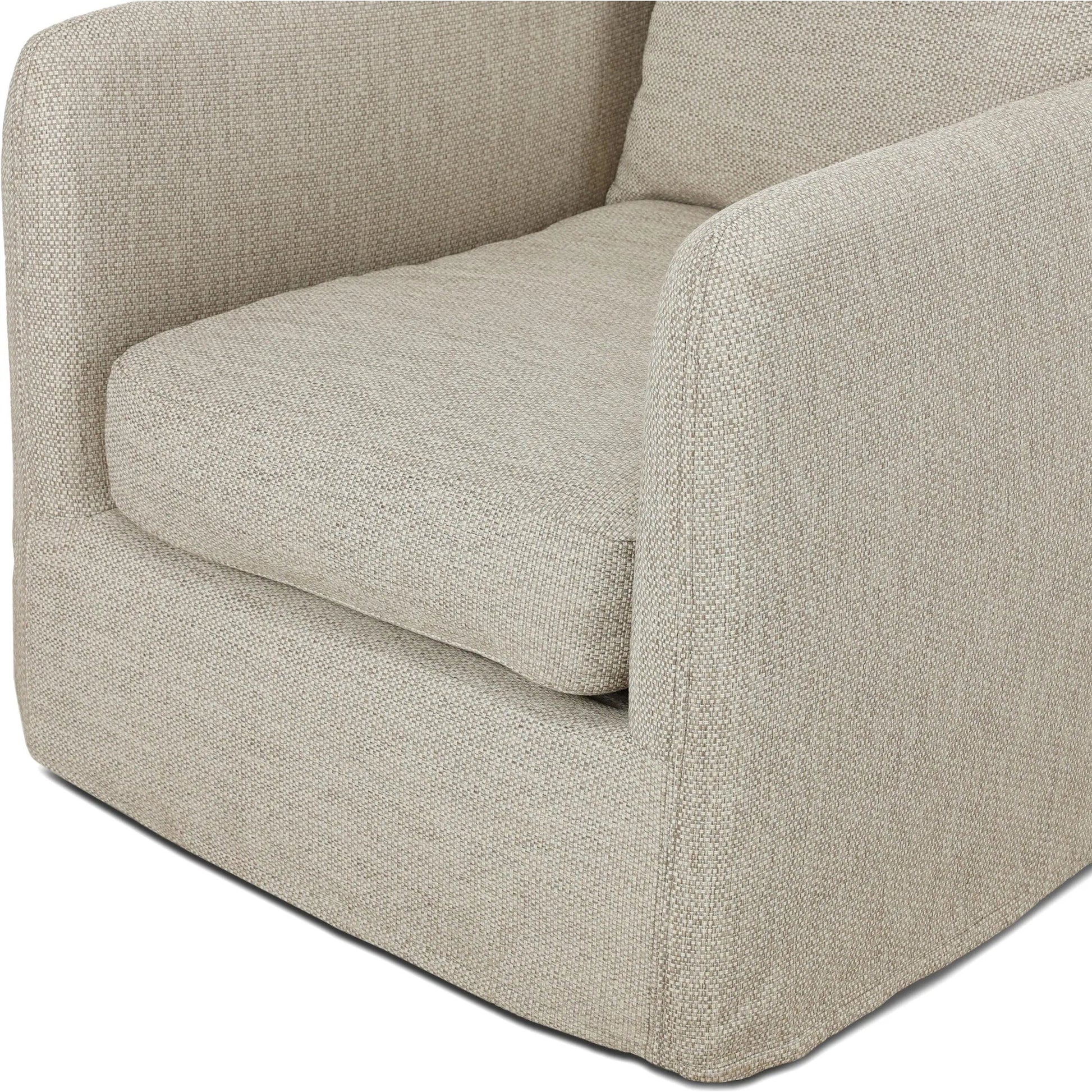 Dade Outdoor Swivel Chair by Four Hands. Made from 100% olefin, aluminum in a modern style.