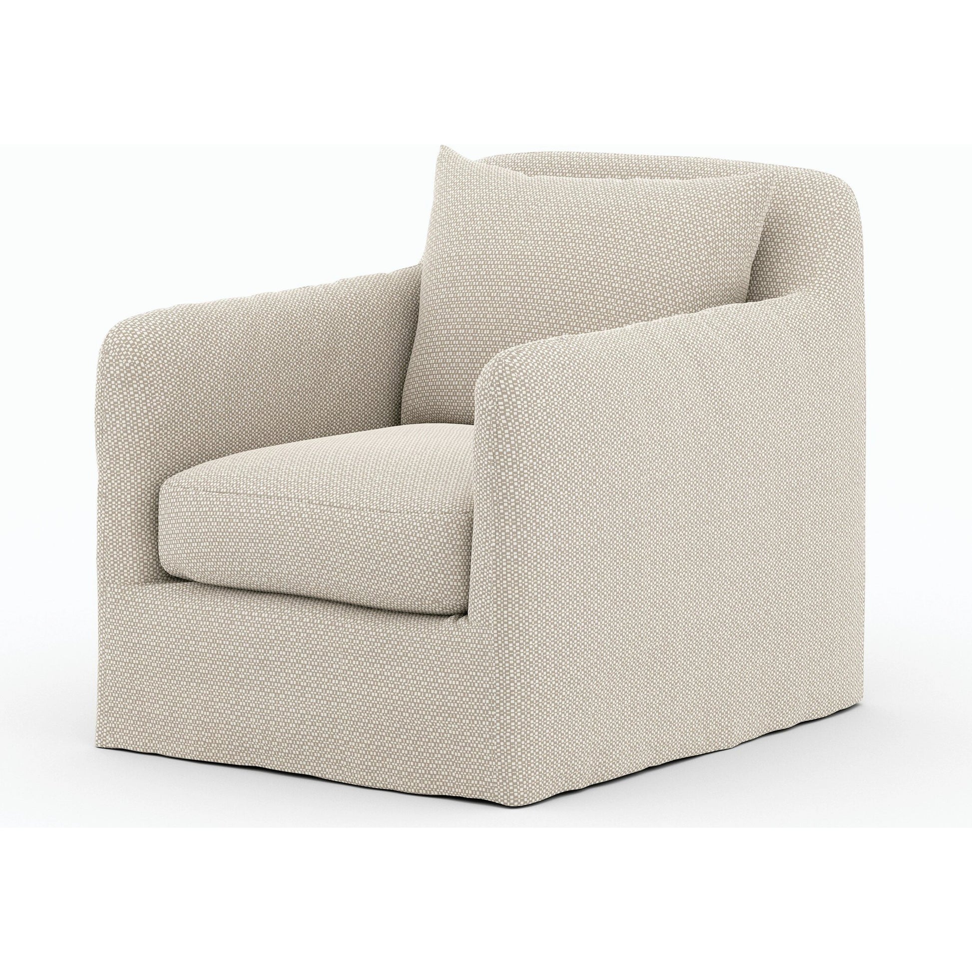 Dade Outdoor Swivel Chair by Four Hands. Made from 100% olefin, aluminum in a modern style.
