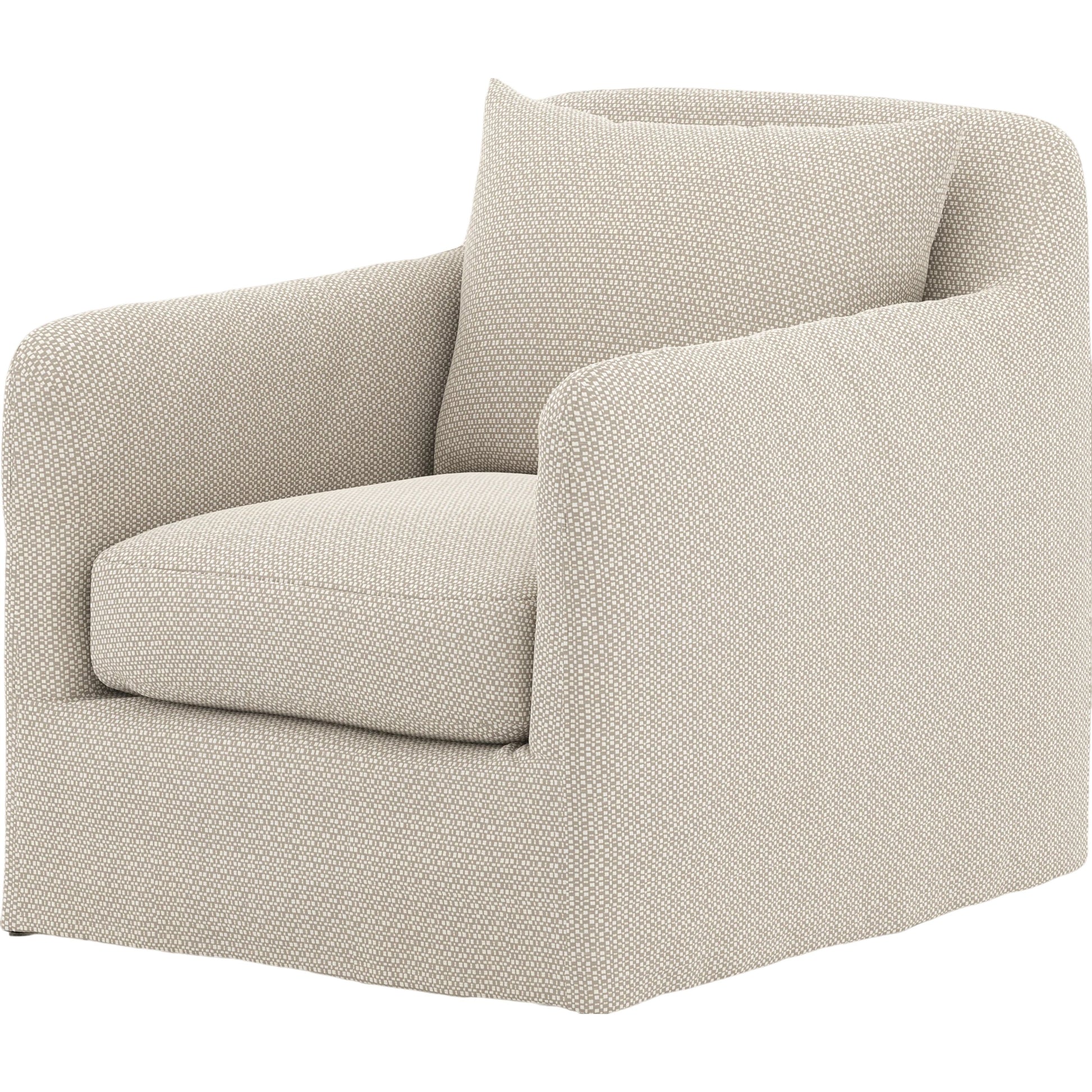 Dade Outdoor Swivel Chair by Four Hands. Made from 100% olefin, aluminum in a modern style.