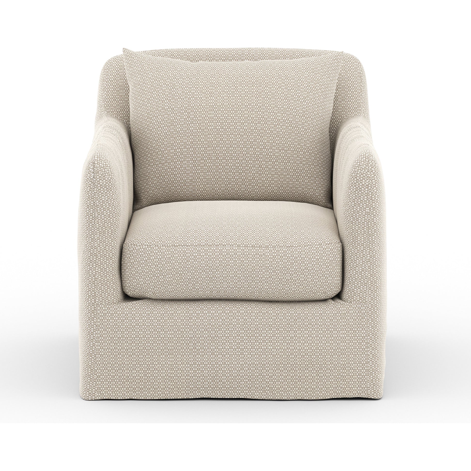 Dade Outdoor Swivel Chair by Four Hands. Made from 100% olefin, aluminum in a modern style.