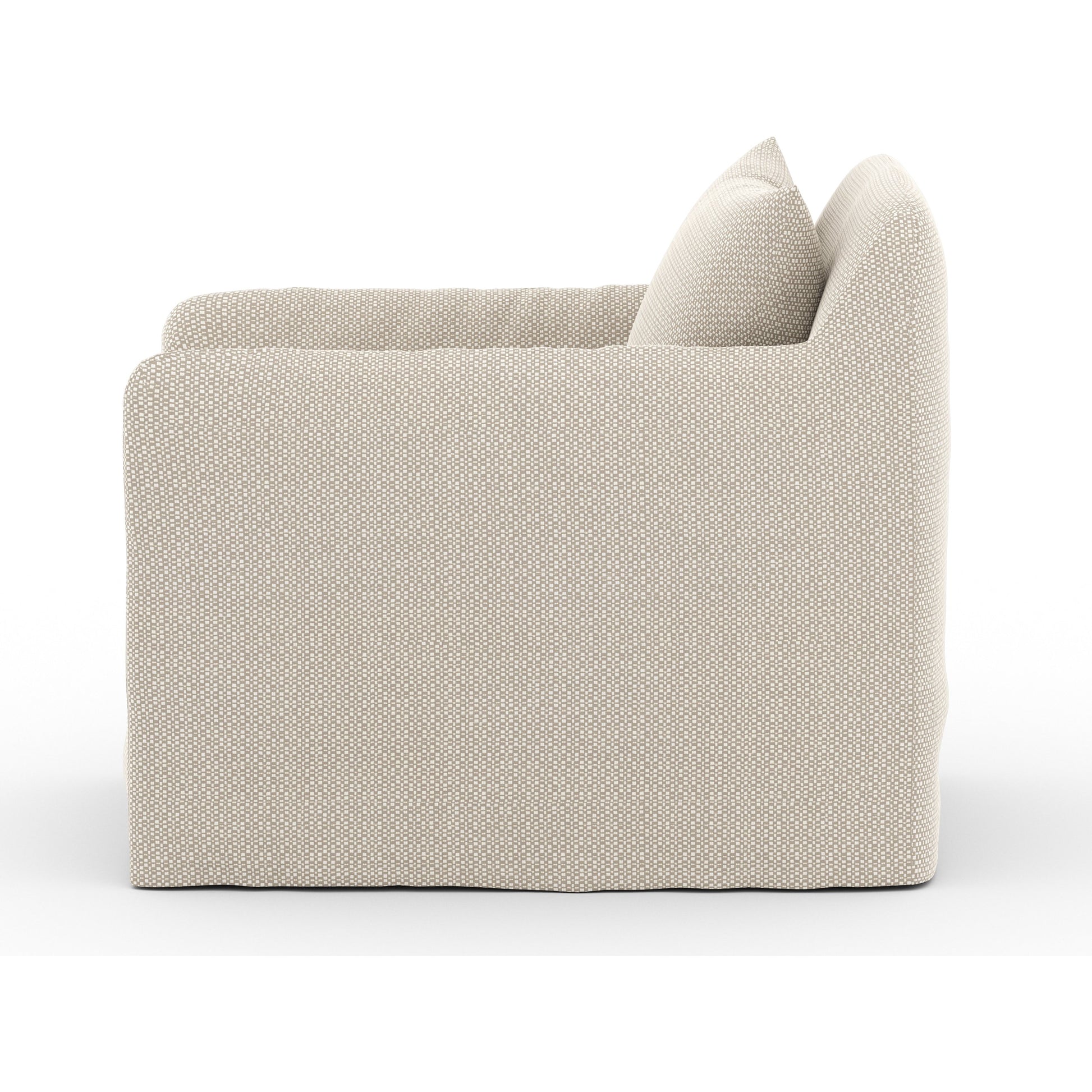 Dade Outdoor Swivel Chair by Four Hands. Made from 100% olefin, aluminum in a modern style.