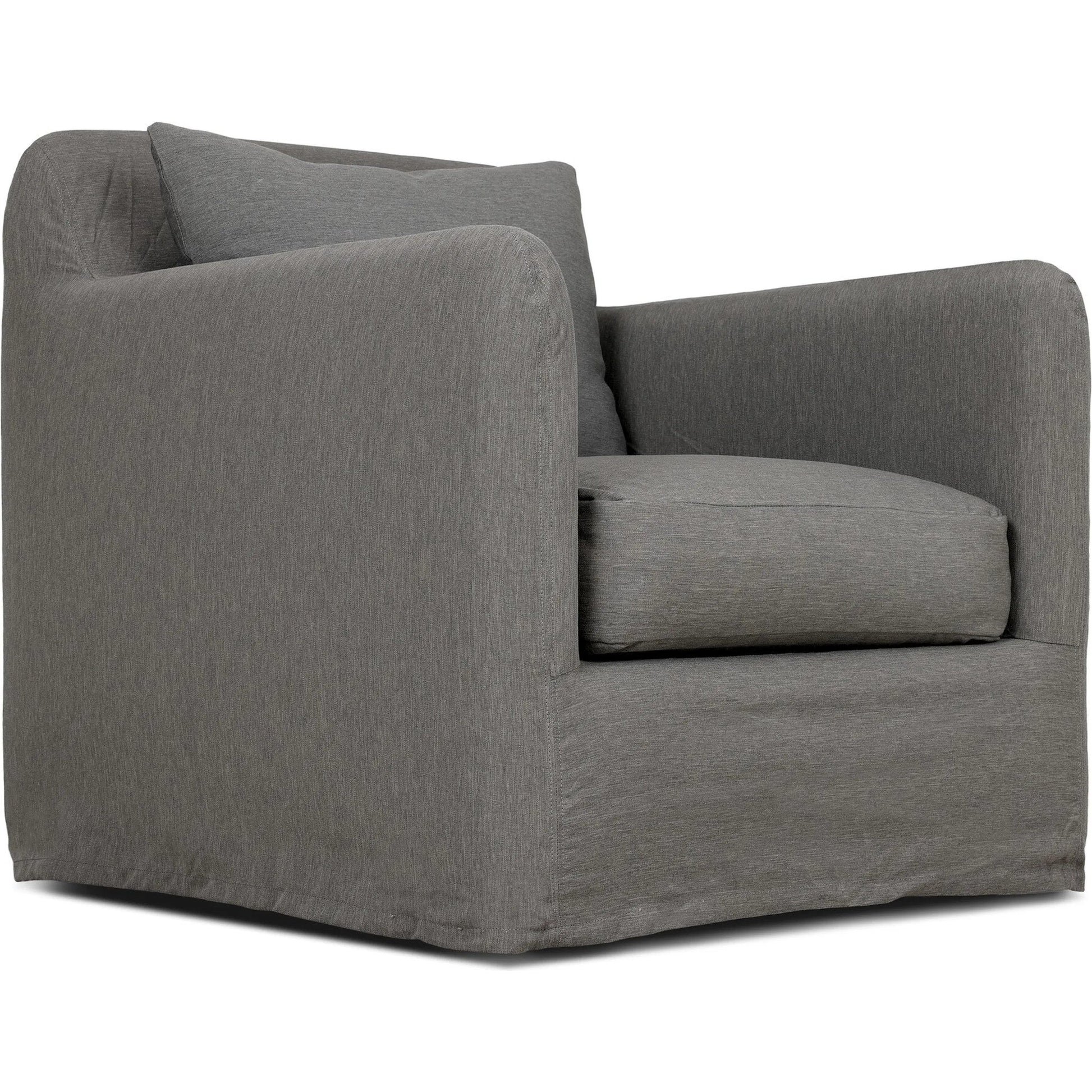 Dade Outdoor Swivel Chair by Four Hands. Made from 100% olefin, aluminum in a modern style.