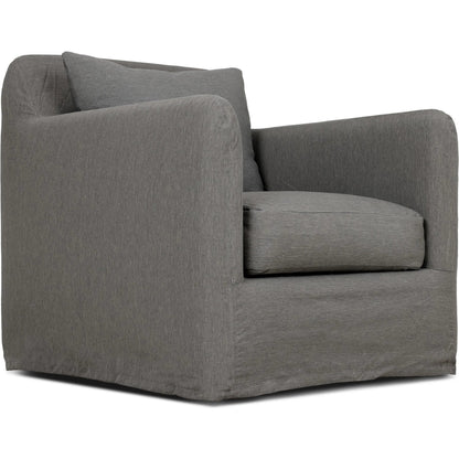Dade Outdoor Swivel Chair by Four Hands. Made from 100% olefin, aluminum in a modern style.