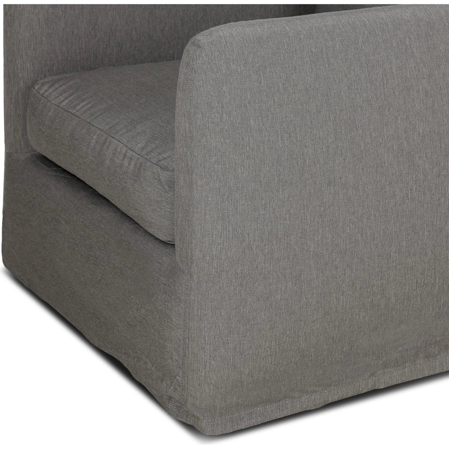 032 SI-1714959 | Closeup | Dade Outdoor Swivel Chair by Four Hands. Made from 100% olefin, aluminum in a modern style.