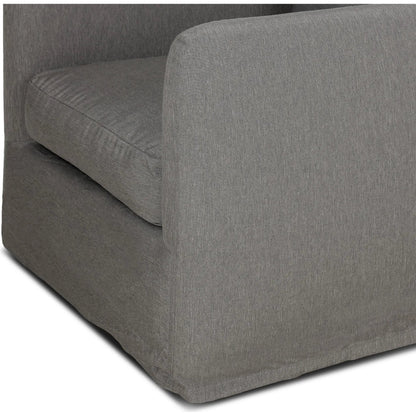 Dade Outdoor Swivel Chair by Four Hands. Made from 100% olefin, aluminum in a modern style.