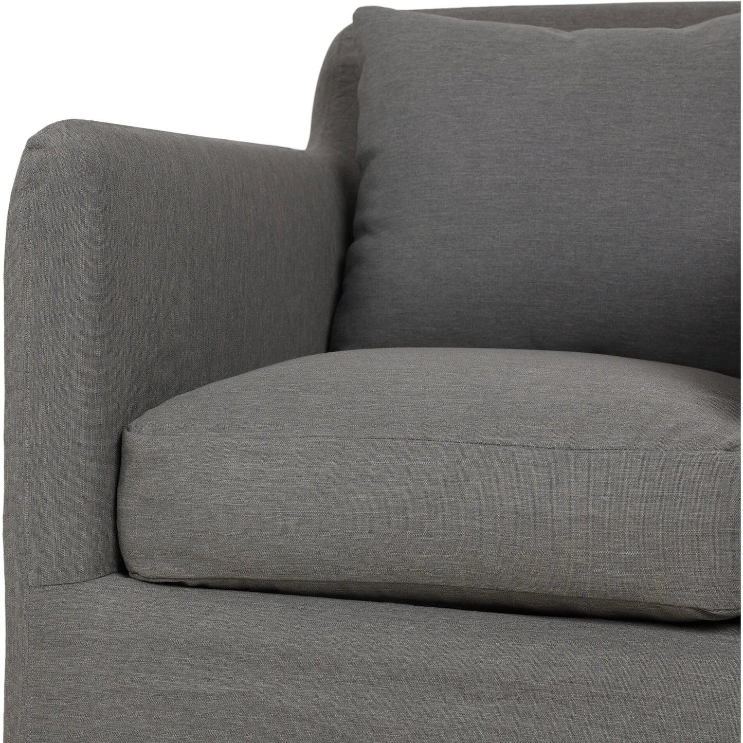033 SI-1714959 | Closeup | Dade Outdoor Swivel Chair by Four Hands. Made from 100% olefin, aluminum in a modern style.