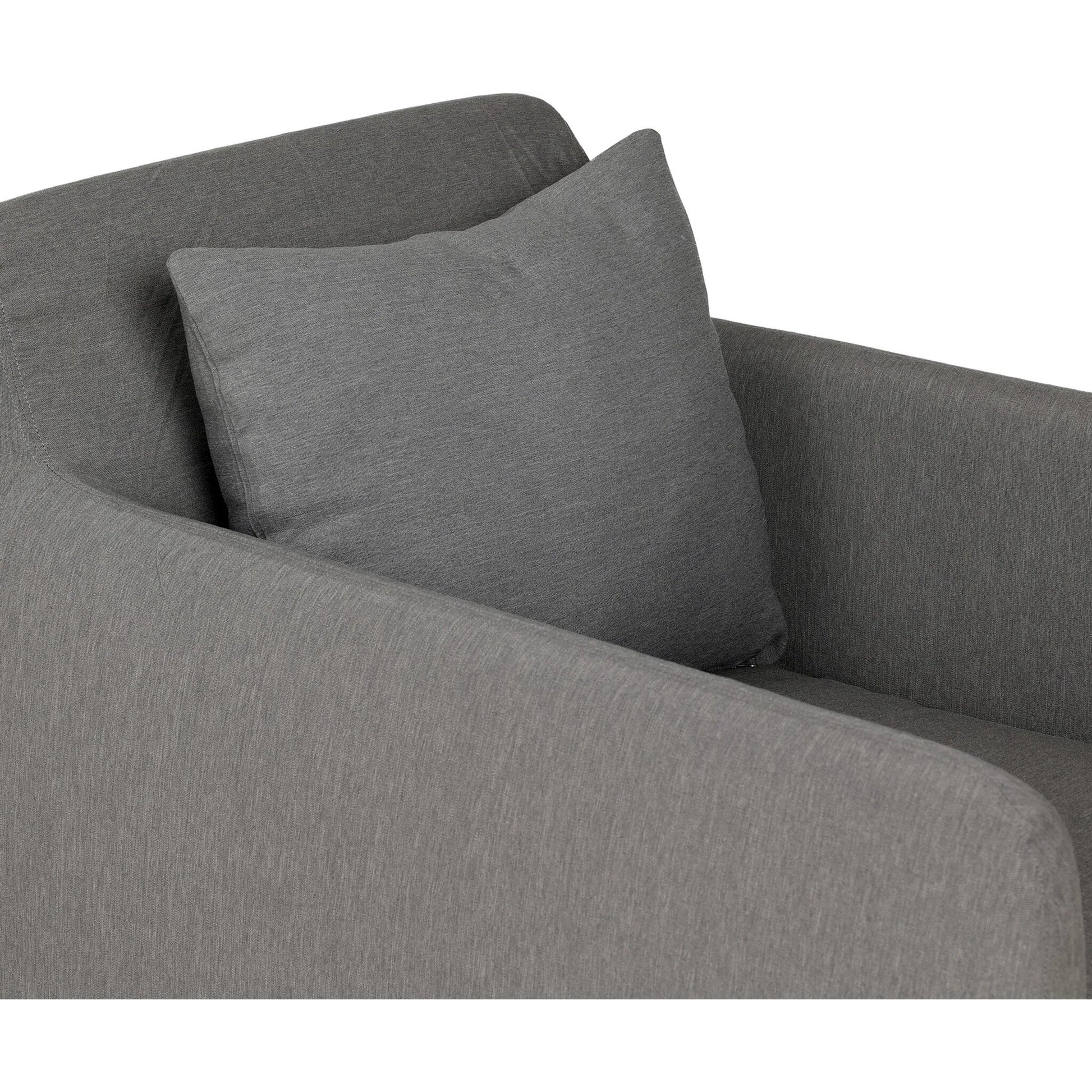 Dade Outdoor Swivel Chair by Four Hands. Made from 100% olefin, aluminum in a modern style.