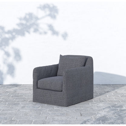 Dade Outdoor Swivel Chair by Four Hands. Made from 100% olefin, aluminum in a modern style.