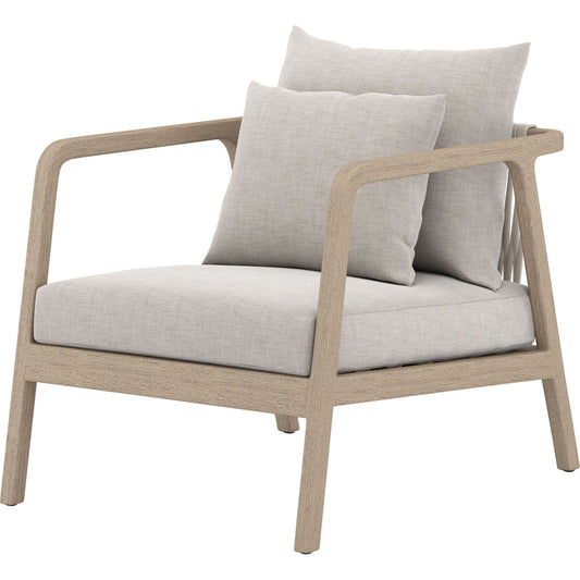 Numa Outdoor Chair - Washed Brown by Four Hands. Made from 100% olefin, solid fsc®-certified teak, 100% polypropylene in a coastal style.