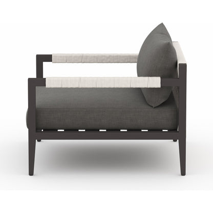 Sherwood Outdoor Chair, Bronze by Four Hands in bronze. Made from 100% olefin, aluminum, 100% polypropylene in a modern style.