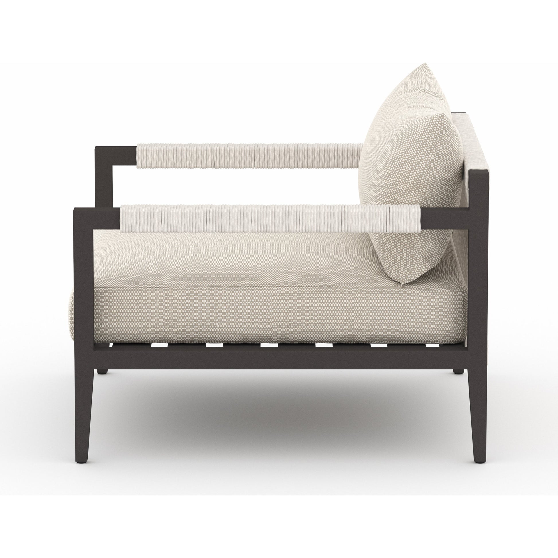 Sherwood Outdoor Chair, Bronze by Four Hands in bronze. Made from 100% olefin, aluminum, 100% polypropylene in a modern style.