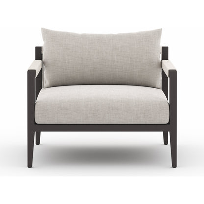 Sherwood Outdoor Chair, Bronze by Four Hands in bronze. Made from 100% olefin, aluminum, 100% polypropylene in a modern style.