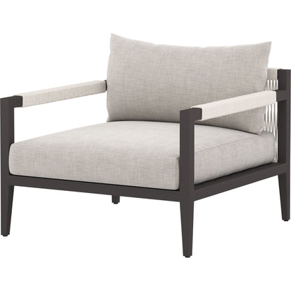 Sherwood Outdoor Chair, Bronze by Four Hands in bronze. Made from 100% olefin, aluminum, 100% polypropylene in a modern style.