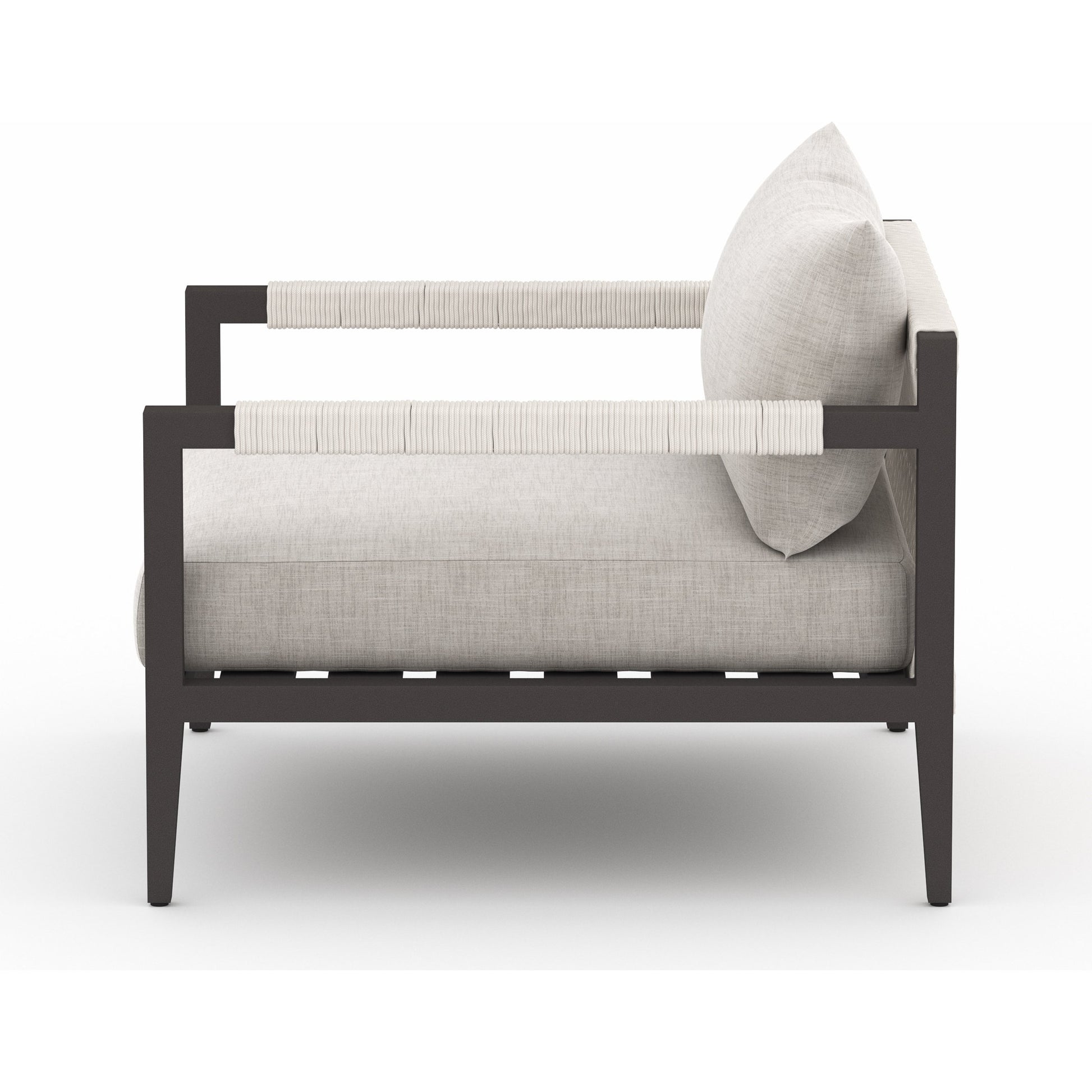 Sherwood Outdoor Chair, Bronze by Four Hands in bronze. Made from 100% olefin, aluminum, 100% polypropylene in a modern style.