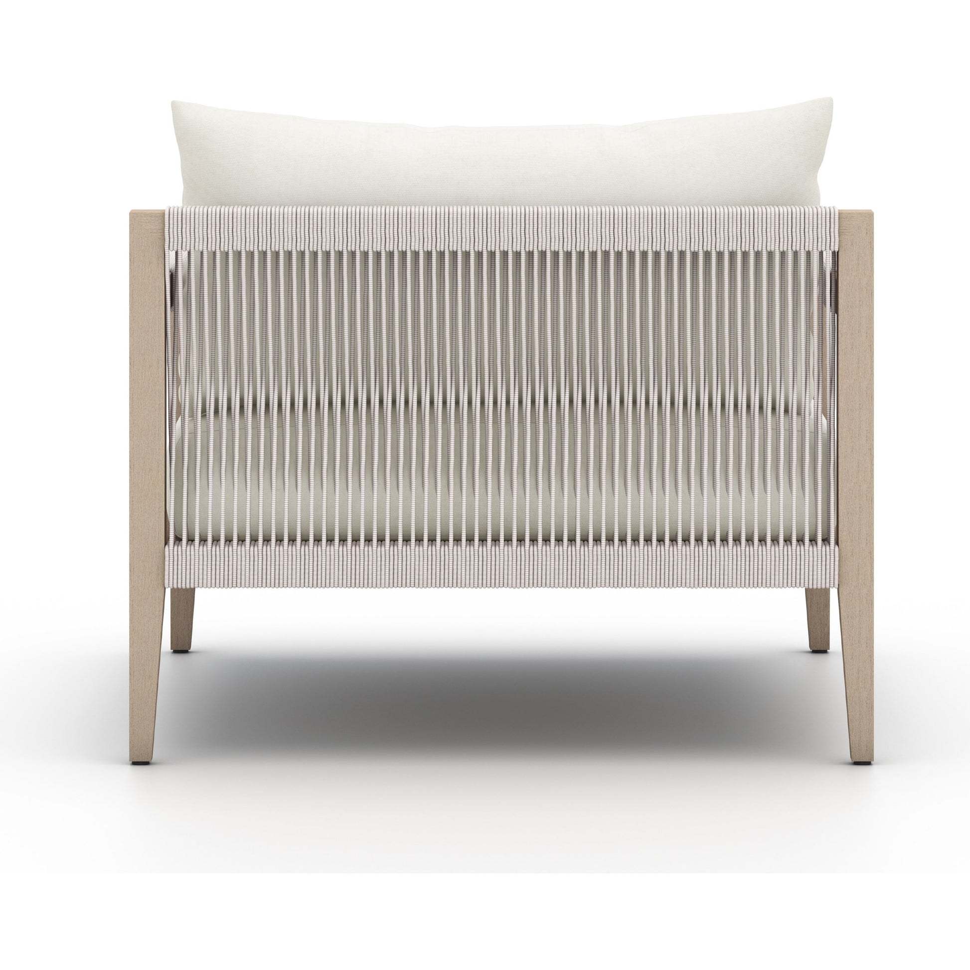 Sherwood Outdoor Chair, Washed Brown by Four Hands. Made from 100% olefin, solid fsc®-certified teak, 100% polypropylene in a coastal style.