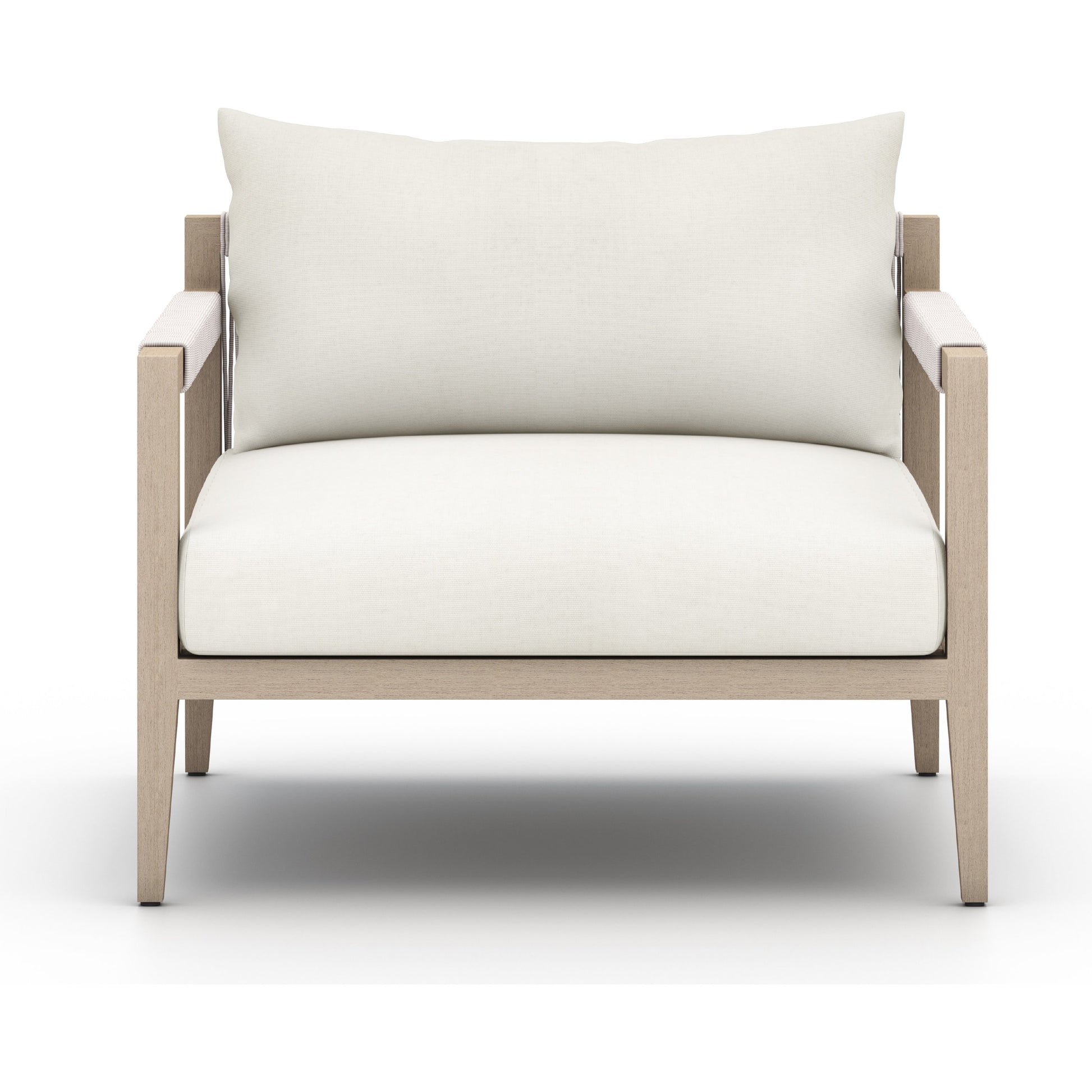 Sherwood Outdoor Chair, Washed Brown by Four Hands. Made from 100% olefin, solid fsc®-certified teak, 100% polypropylene in a coastal style.