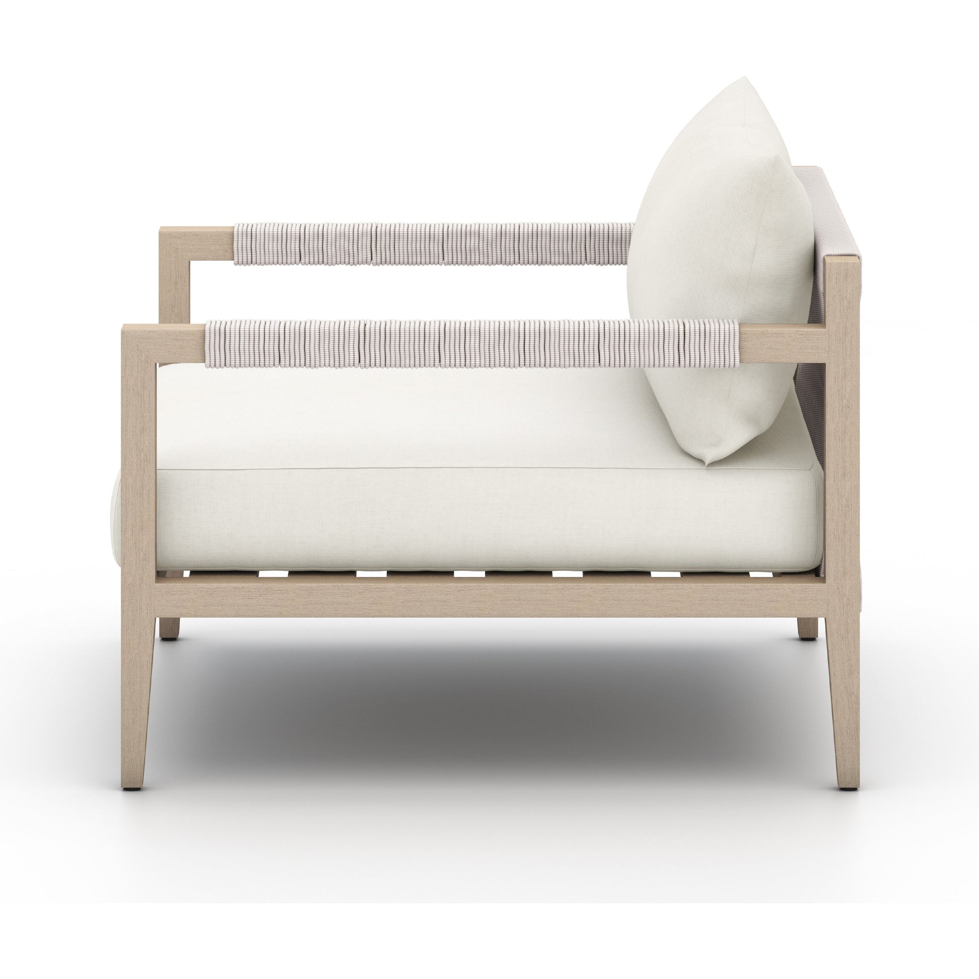 Sherwood Outdoor Chair, Washed Brown by Four Hands. Made from 100% olefin, solid fsc®-certified teak, 100% polypropylene in a coastal style.