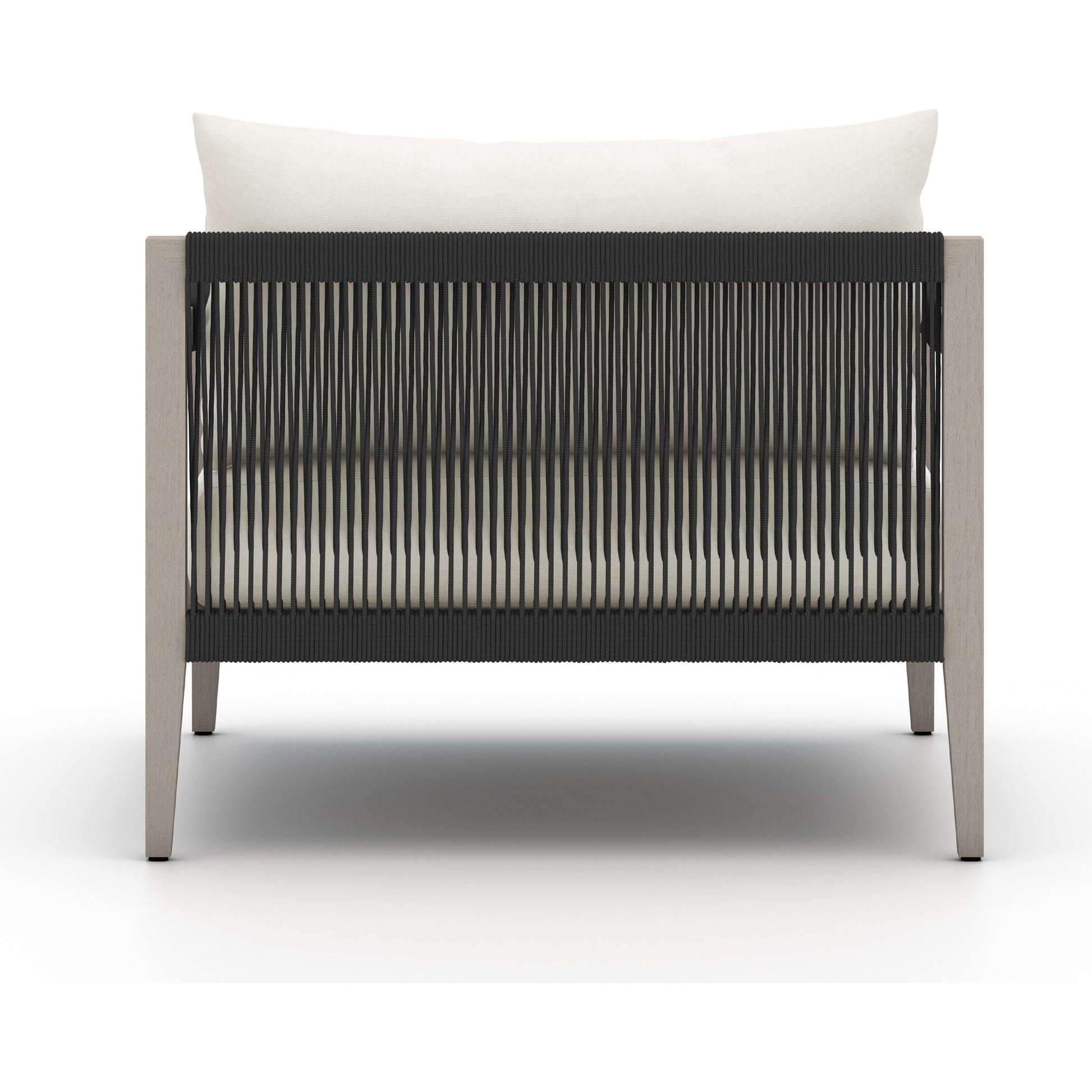 Sherwood Outdoor Chair, Weathered Grey by Four Hands. Made from 100% olefin, solid fsc®-certified teak, 100% polypropylene in a coastal style.