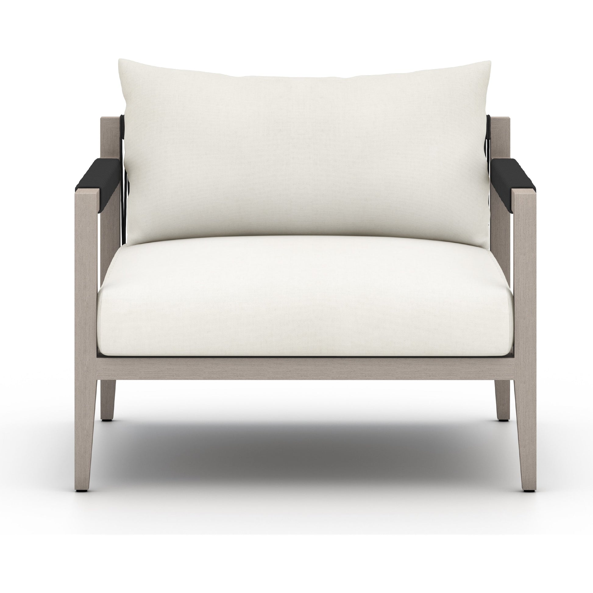 Sherwood Outdoor Chair, Weathered Grey by Four Hands. Made from 100% olefin, solid fsc®-certified teak, 100% polypropylene in a coastal style.