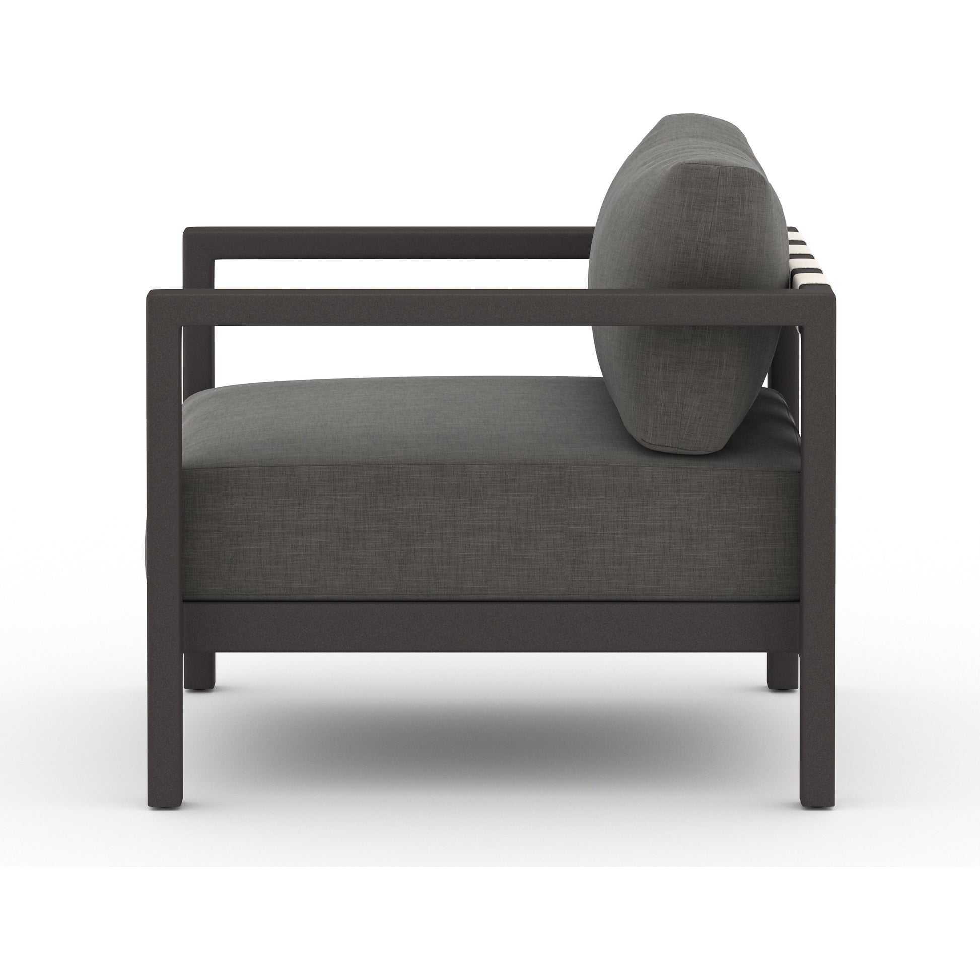 Sonoma Outdoor Chair by Four Hands. Made from 100% olefin, aluminum, 100% polypropylene in a coastal style.