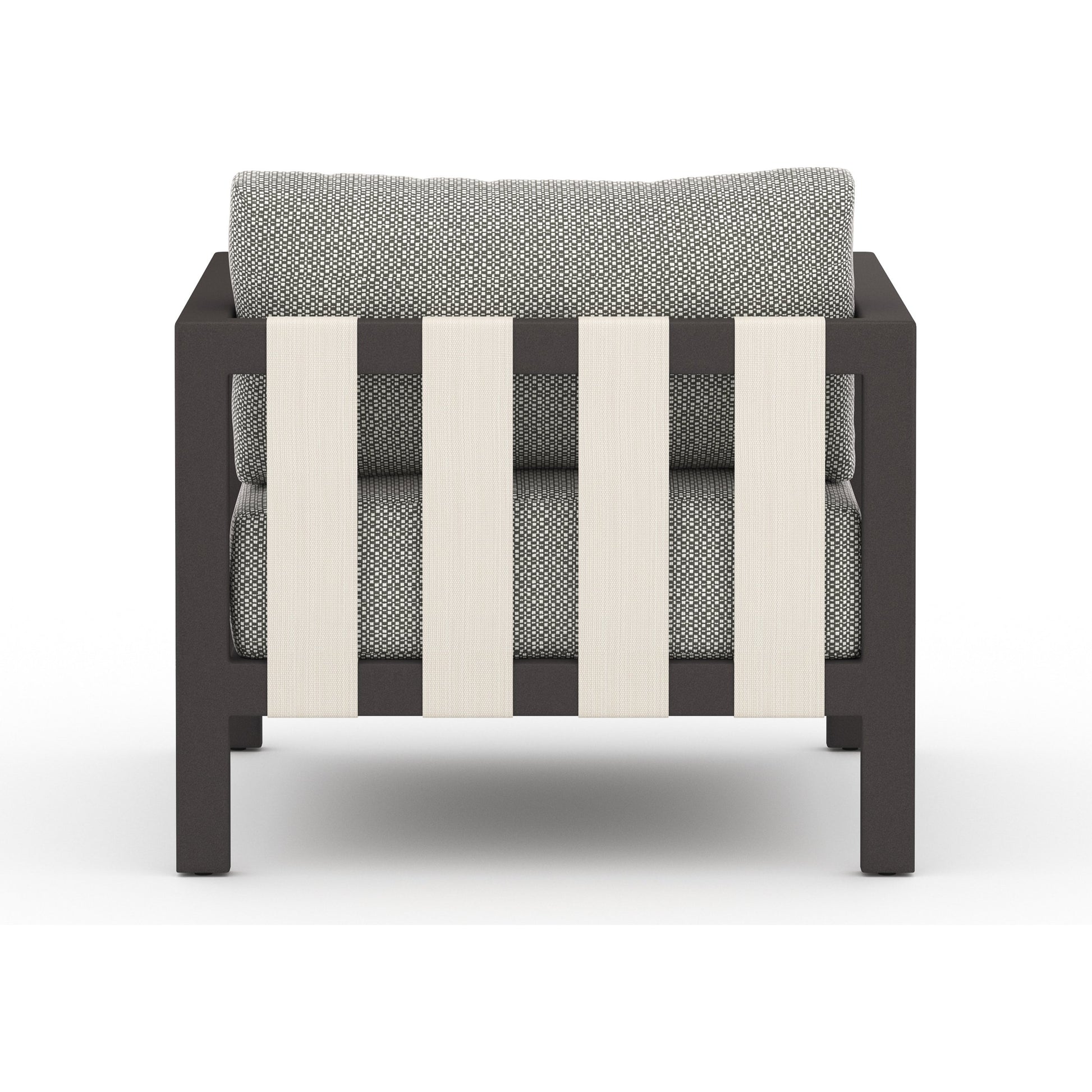 Sonoma Outdoor Chair by Four Hands. Made from 100% olefin, aluminum, 100% polypropylene in a coastal style.