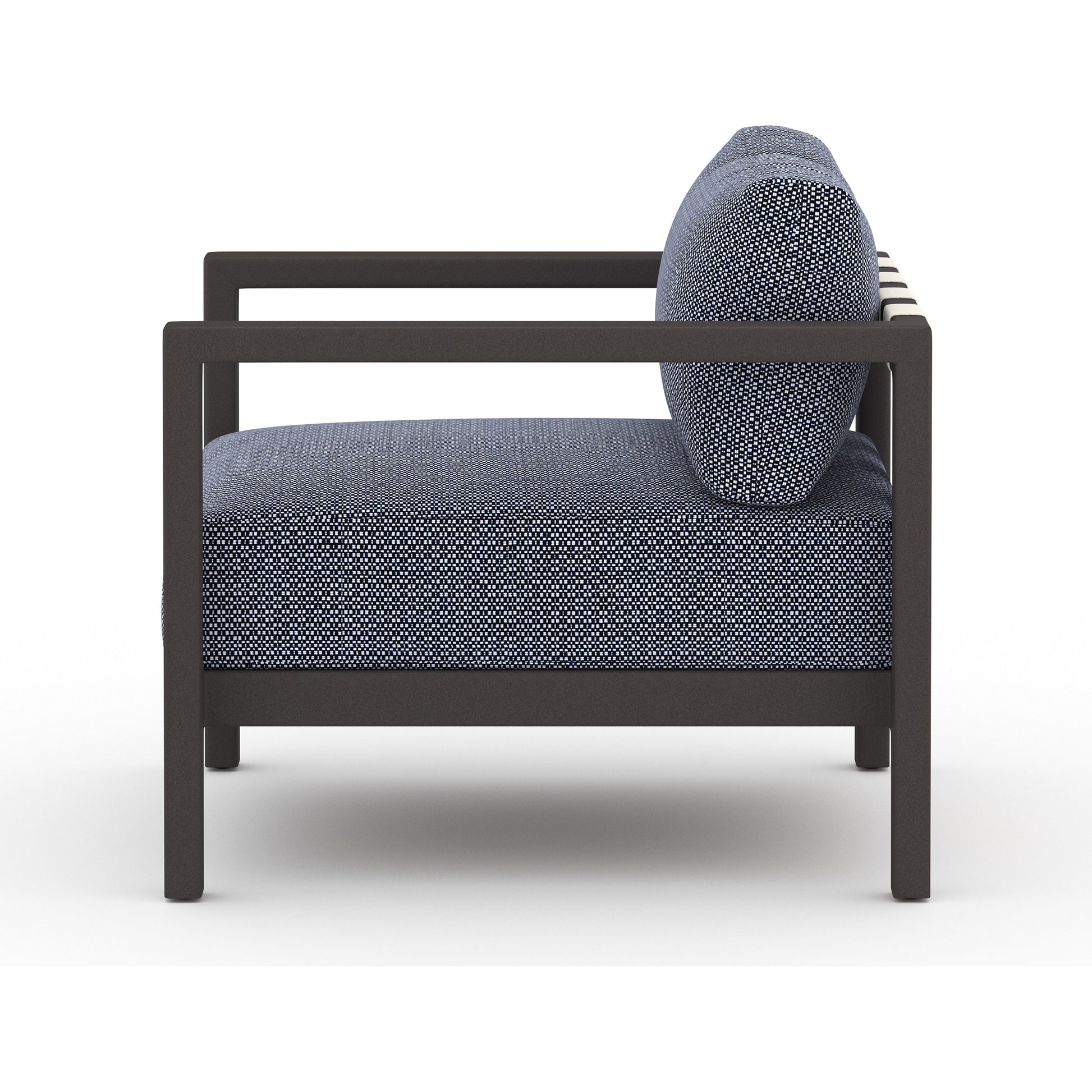 Sonoma Outdoor Chair by Four Hands. Made from 100% olefin, aluminum, 100% polypropylene in a coastal style.