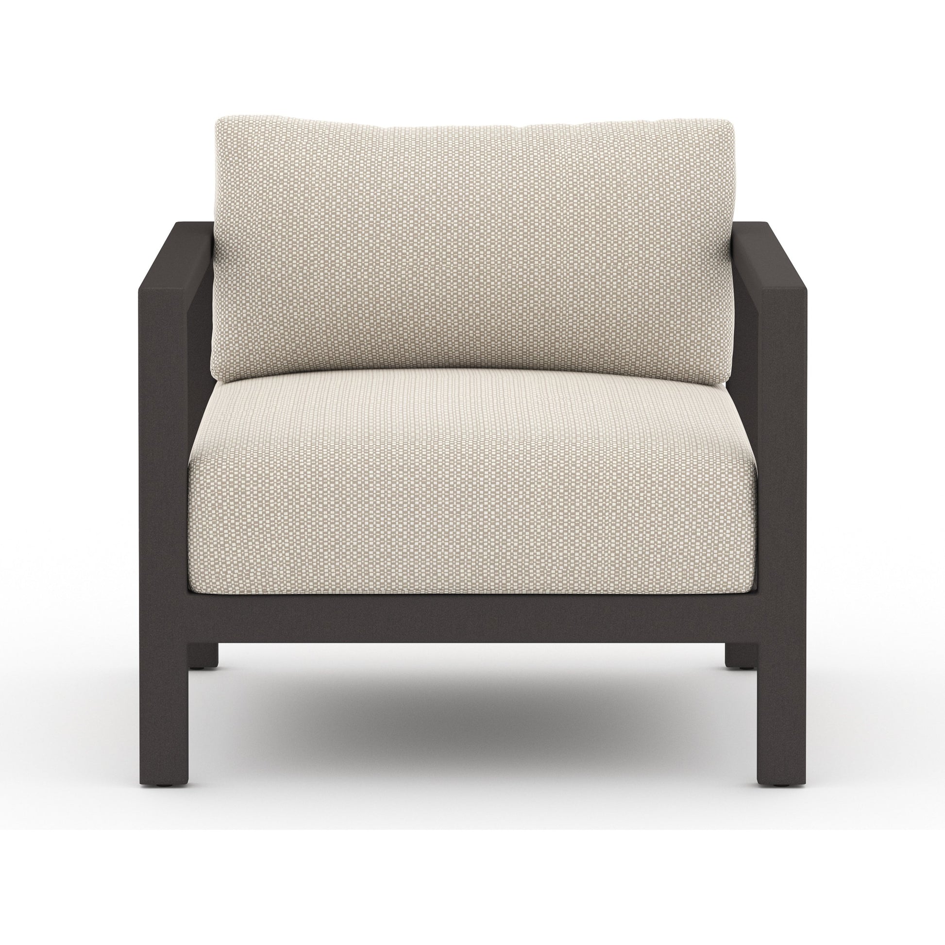 Sonoma Outdoor Chair by Four Hands. Made from 100% olefin, aluminum, 100% polypropylene in a coastal style.