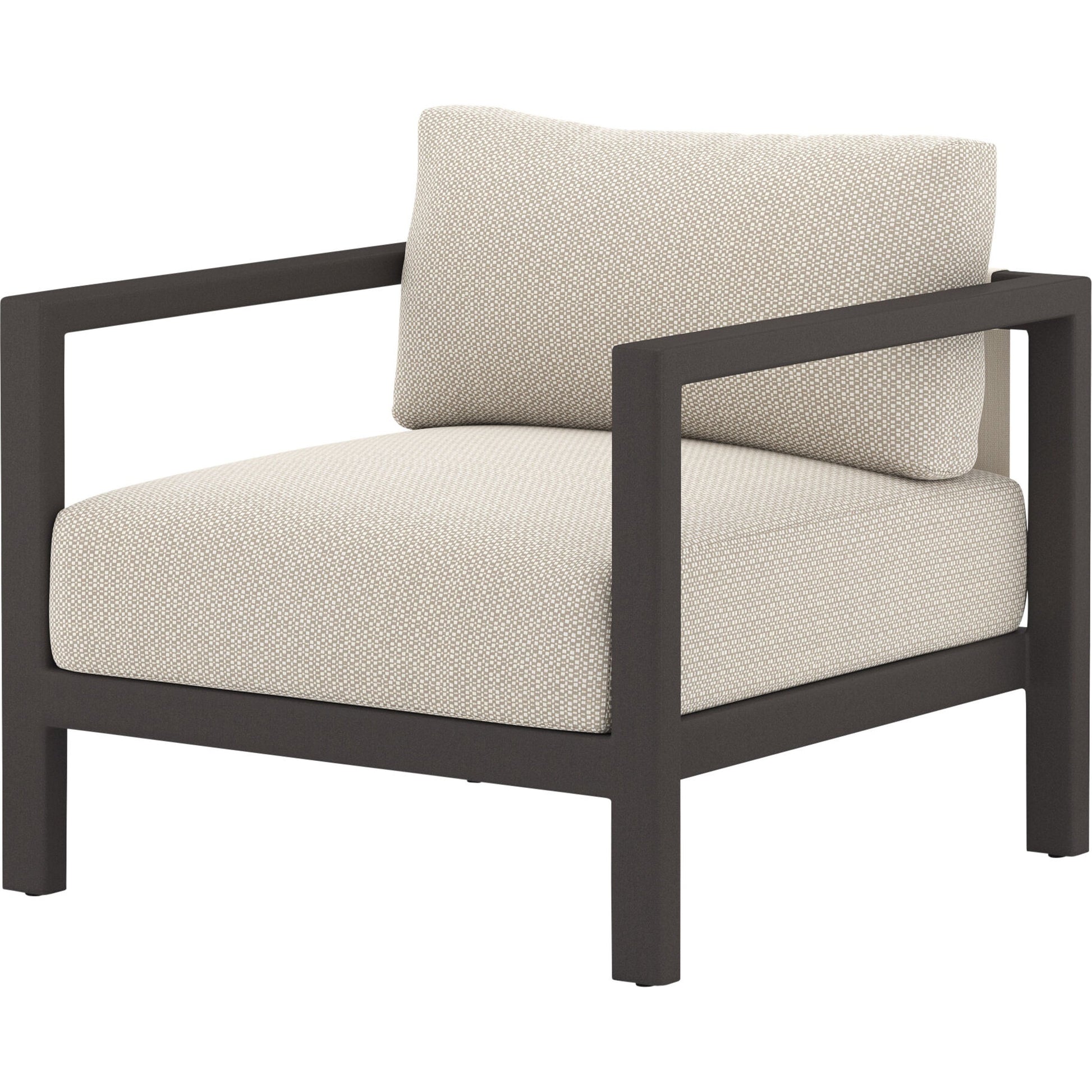 Sonoma Outdoor Chair by Four Hands. Made from 100% olefin, aluminum, 100% polypropylene in a coastal style.