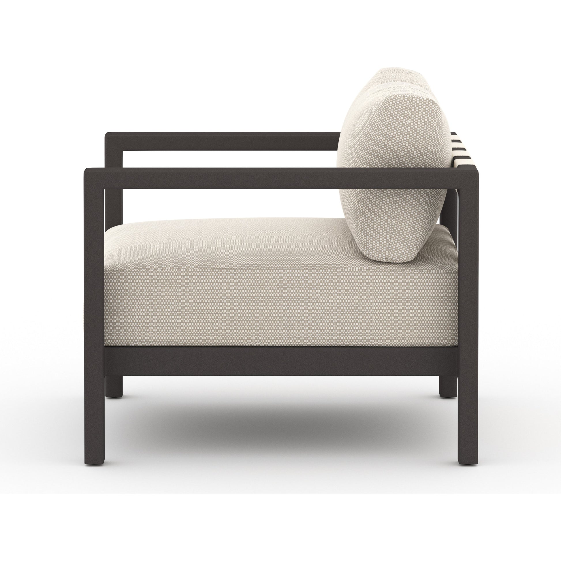 Sonoma Outdoor Chair by Four Hands. Made from 100% olefin, aluminum, 100% polypropylene in a coastal style.