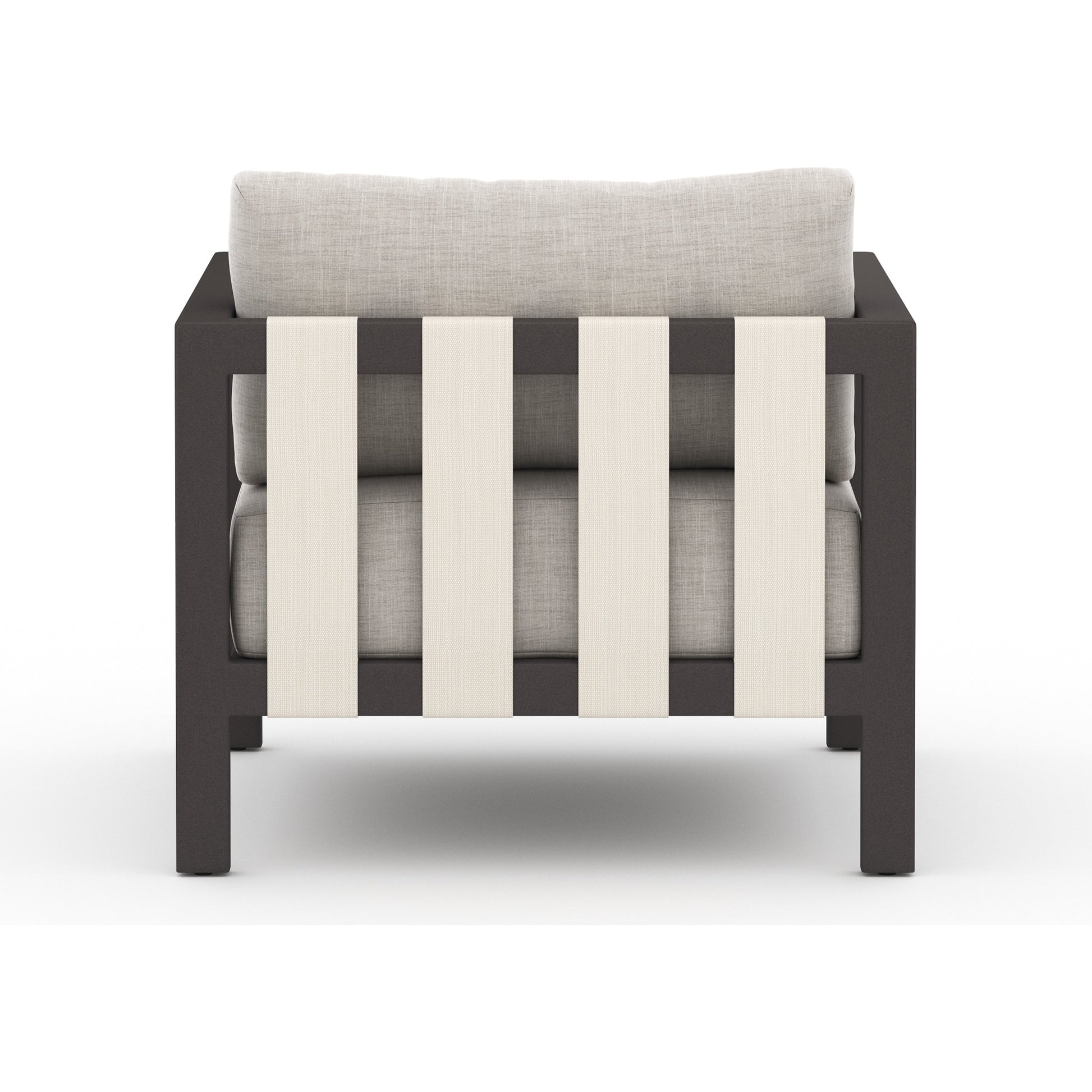 Sonoma Outdoor Chair by Four Hands. Made from 100% olefin, aluminum, 100% polypropylene in a coastal style.