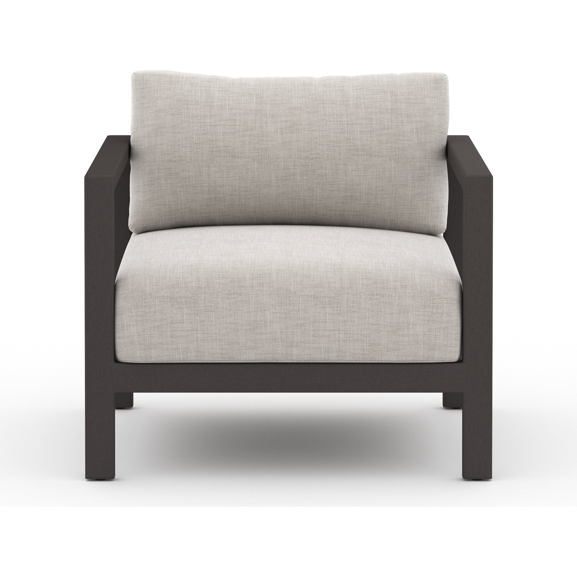 Sonoma Outdoor Chair by Four Hands. Made from 100% olefin, aluminum, 100% polypropylene in a coastal style.