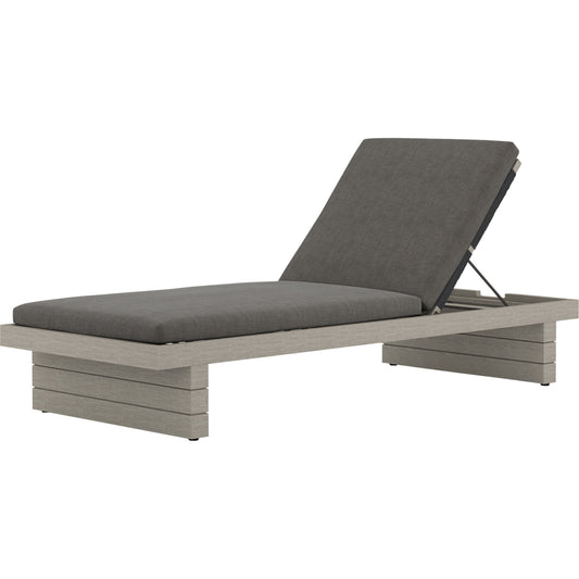 Leroy Outdoor Chaise by Four Hands. Made from 100% olefin, solid fsc®-certified teak, 100% polypropylene in a coastal style.