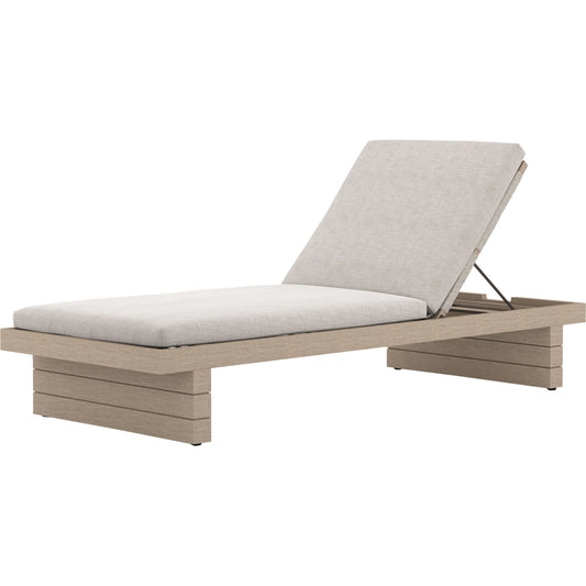 Leroy Outdoor Chaise by Four Hands. Made from 100% olefin, solid fsc®-certified teak, 100% polypropylene in a coastal style.