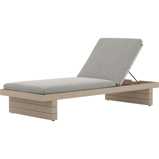 Leroy Outdoor Chaise by Four Hands. Made from 100% olefin, solid fsc®-certified teak, 100% polypropylene in a coastal style.
