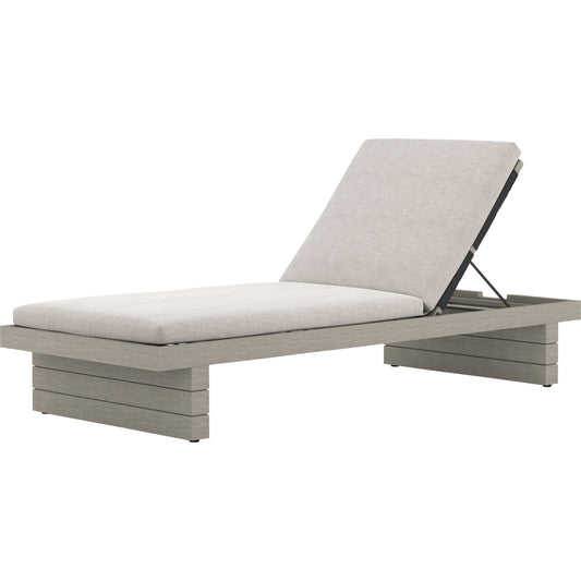 Leroy Outdoor Chaise by Four Hands. Made from 100% olefin, solid fsc®-certified teak, 100% polypropylene in a coastal style.