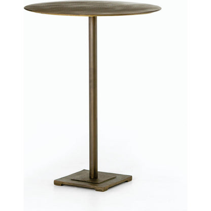 Fannin Bar Table by Four Hands in aged brass. Made from iron in a modern style.