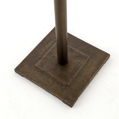 Fannin Bar Table by Four Hands in aged brass. Made from iron in a modern style.